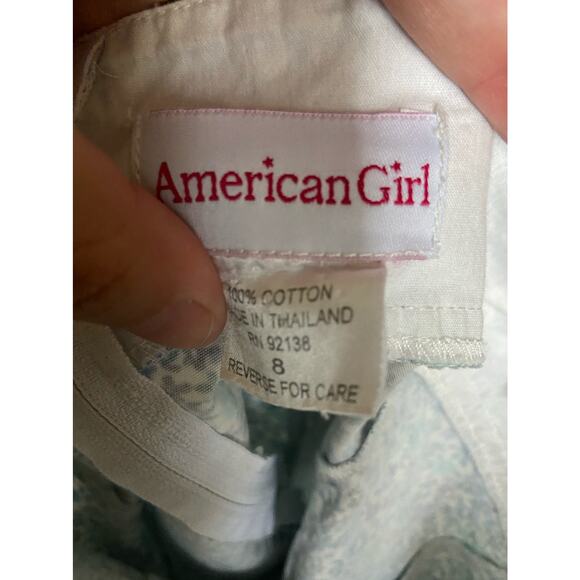 American Girl Girls Dress Size 8 Dress Like Your Doll Blue Flower Print Vintage - Picture 5 of 7